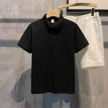2026 Summer New Pearl Cotton Polo Shirt Collar Men's Short-Sleeve T-Shirt Leading Business Workwear - 淺灰色 - 查看 8
