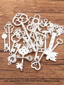 30克/包 随机钥匙吊坠饰品，电镀合金首饰制作配件（各种钥匙款式随机发货） - 彩色 - 查看 13