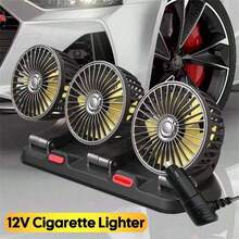 360° Adjustable 3 Head Air Fan, Portable Automotive Electric Fan, USB-Powered, Car Silent Fan For Home Desk Office&Car, Car Accessories - A - View 10