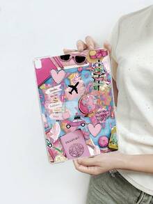 Cute Pink Travel Elements Shockproof Basic Pad Case 1pc Pink Travel Collage City Landmark Passport & Airplane Print Transparent Protective Case Integrating Passport & Globe City Landmark Travel Aesthetic Design Suitable For 10th Gen Suitable For Travelers Cute Style Lovers Birthday Anniversary Spring Gift - Clear - View 22