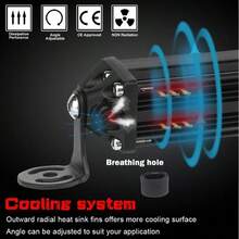 1 pieza - Barra de luz LED Slim de 11 pulgadas, 78W, 26 LEDs, 6250 lúmenes, IP67, ideal para vehículos y uso exterior  Esta barra de luz LED de 78W y 6250 lúmenes, con 26 LEDs de alta intensidad y una temperatura de color de 6000K, es perfecta para vehículos todo terreno, camiones, ATV, SUV y aplicaciones exteriores como iluminación de edificios, puentes y paisajes. Con aluminio 6063, clasificada como IP67 (impermeable y resistente al polvo), garantiza una larga duración de hasta 30,000 horas. Ideal para condiciones extremas. - A - Ver 10