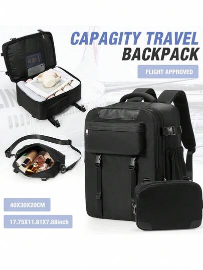 Sac à dos de voyage Ryanair 40x20x30, sac à dos pour ordinateur portable 15,6 pouces, sac de travail, sac à dos de voyage avec petit sac amovible, sacs d'école, sac pour ordinateur, cadeaux pour hommes et femmes - un sac de bagage convenant aux hommes et aux femmes, sac à dos pour ordinateur portable 15,6 pouces à la mode et multicolore avec une capacité pour transporter des ordinateurs portables 15,6 pouces, convenant pour l'école, la randonnée ou le travail, sac à dos scolaire classique et décontracté pour garçon et homme, activités de plein air, voyage, sortie pour le travail, les affaires, les déplacements