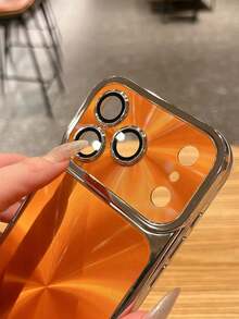 奢华极光电镀软手机壳，兼容 17 Pro Max、17 Pro、17、16 Pro Max、16 Pro、15、14、13 Pro Max，简约商务时尚亮面保护套 - 橘色 - 查看 5