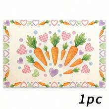 4pcs Easter Theme Placemats, Cute Rabbit Pattern With Diamond Elements And Floral Design, Suitable For Party Dining And Easter Decoration. Size: 30x45cm, Applicable For Seasonal Home Decor, Holiday Table Decor, Farmhouse Style, Washable And Durable. An Ideal Gift Choice. - Multicolor - View 17