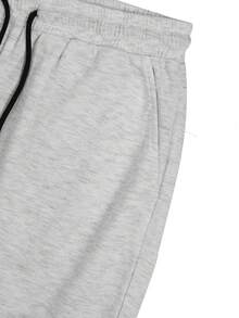 Men's Autumn/Winter Solid Color Loose Straight Leg Cargo Sweatpants, Casual Commuter Jogging Versatile Long Pants - Grey - View 5