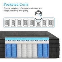 10"12"14" Queen Mattres Twin Full Queen King Size Bed Mattress In A Box, Hybrid Pocket Spring Breathable Cotton Layer Mattress For Motion Isolation & Silent Sleep, Lumbar Support & Pressure Relief, Medium Firm - Màu xám đen - Xem 4