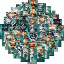 50pcs Aesthetic Swimming Dogs Stickers Cute Cartoon Animal Water Bottle Sticker Luggage Laptop Guitar Waterproof Vinyl Decals Scrapbook Supplies Stationery Funny Stickers Kindle - 1 Set - View 8