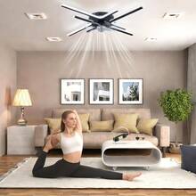 Ventilador de techo acrílico estilo rama moderno, 7 aspas de policarbonato resistentes, motor silencioso de 15 W de bajo consumo, fácil instalación, iluminación para el hogar. - Estrella - Ver 6