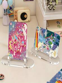 Transparent Acrylic Display Stand, Commemorative Coin Collection Holder, Desktop Single Badge Tassel Decor Stand - Clear - View 5