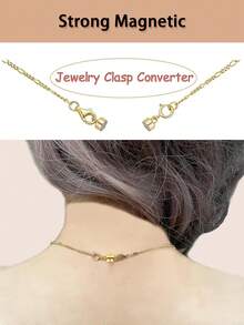 14K Gold & Silver Magnetic Clasp With Lobster Clasp, Suitable For Necklace Extension Chain And Bracelet Closure - Multicolor - View 5