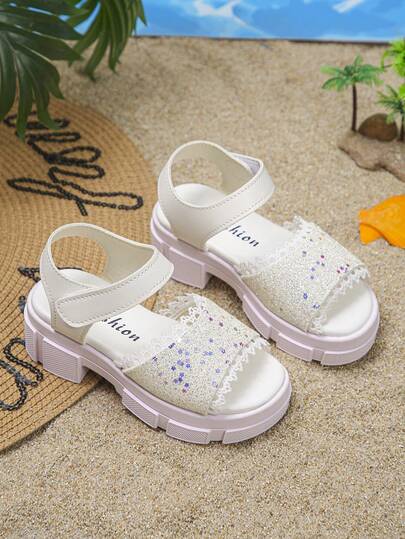2025年3-12岁男孩女孩必备季节性凉鞋 | 魔术贴设计，方便穿脱 | 平底 | 适合学校、海滩、演出和红毯活动！