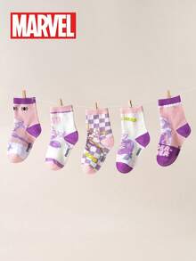 1/5/10 Pairs Kids Socks With Marvel Superhero Spider-Man Design, Boys' Mid-Calf Socks, Korean Cartoon Style, Girls' Socks, Spring/Summer - Multicolor - View 11