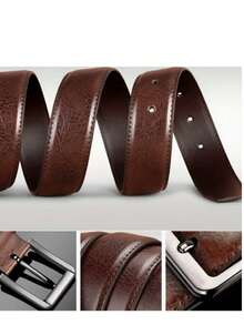 父亲节礼物 男士真皮搭扣休闲复古腰带，适合搭配牛仔裤，父亲节和情人节礼物 - 彩色 - 查看 3