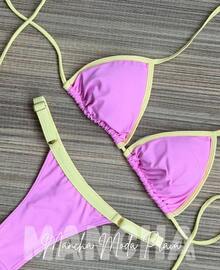 ✨Cotton Candy String Bikini In Polyamide – Comfort And Style ✨ - Baby Pink/yellow - View 1