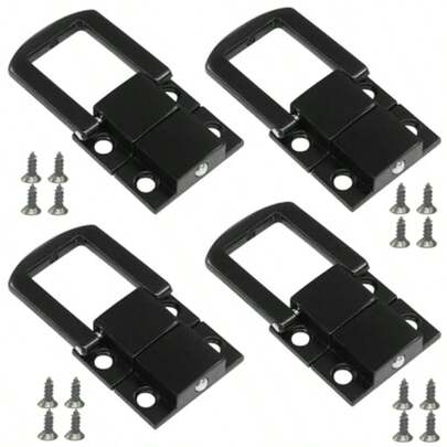 4 Pcs Toggle Catch Lock 0.98" X 0.78" Hasp Lock With Screws Mini Hasp Clasp Latches Wood Chest Locks Latch Clasp Metal Buckle Locks Black