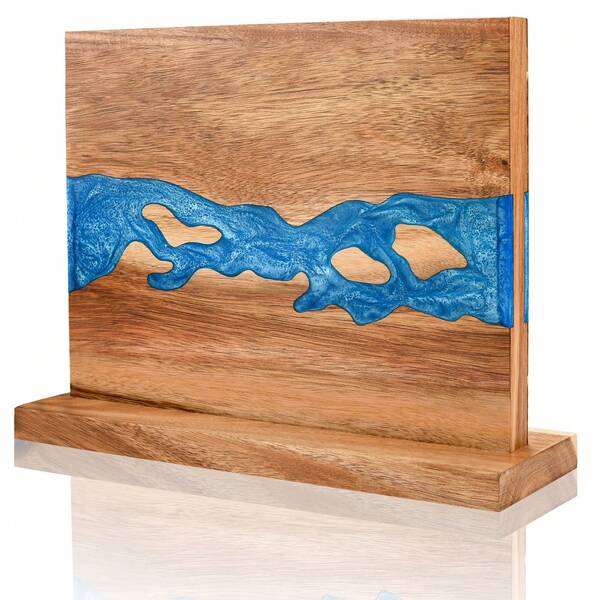 1 pieza Soporte magnético para cuchillos, bloque magnético de resina para cuchillos, estante magnético de doble cara de resina y madera de rosa para cuchillos de cocina (cuchillos no incluidos), estante cuadrado para cuchillos, estante de almacenamiento sencillo adecuado para uso doméstico