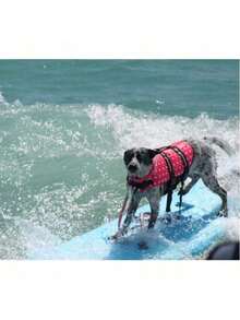 反光可调节夏季大型犬泳衣背心，冲浪帆船浮力增强宠物救生衣，反光狗狗救生衣，确保水上和海洋玩耍安全 - 彩色 - 查看 3