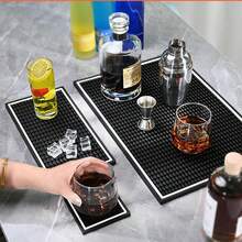 Bar Mat Coaster, Shaker Cup Anti-Shock Pad, Coffee Machine Drip Tray PVC Waterproof Heatproof Anti-Slip Coaster - Multicolor - View 6