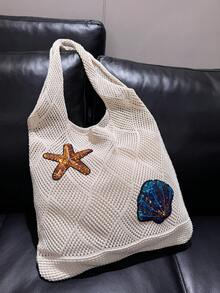 Sac de plage pour vacances d'été, sac fourre-tout de grande capacité, sac à épaule élégant et pour femmes, sac de voyage essentiel, cadeau pour demoiselle d'honneur, sac-repas pour étudiants, sac à main pour femmes d'affaires - Multicolore - Voir 2