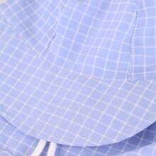 Baby Sun Grid Hat With Neck Flap Adjustable Baby Boys Girls Summer Beach Hat For Traveling Hat - Small Checkered Ear Beach Hat - View 8