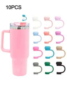 Capac de paie din silicon, compatibil cu cupele Stanley, 30/40 oz, pentru pahare, reutilizabil, rezistent la praf, pentru accesorii de 10 mm - Vizualizare 13