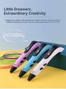 Children's Educational 3D Printing Pen DIY Graffiti 3D Drawing Consumable Refill Pen Core 3-Speed Adjustable One-Key Retraction Material Parent-Child Interaction Suitable For 6-12 Years Old And Above Boys Girls Birthday Creative Gift (Accessory Color Random) (Pen Core Consumable Specification Does Not Include Printing Pen) (Single Pen Does Not Include Consumable) - 彩色 - 查看 4
