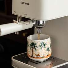 1pc 250ml Coconut Tree Saudi Coffee Cup, Ceramic Mug, Latte Art Cup, Creative Camel Tea Cup, Gift For Family, Friends, Colleagues - Multicolor - View 6