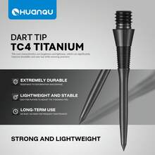 HUANQU 3支装钛合金TC4专业高品质飞镖镖尖，35mm通用镖尖，4种颜色可选（黑/银/金/彩色），精准耐用，提升投掷精度 - 适用于所有飞镖配件 - 彩色 - 查看 8