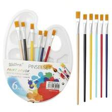 Graffiti Paint Palette, Art Painting Brushes With Wooden Handle And Nylon Hair, Oil Painting Brush, Palette - Multicolor - View 4