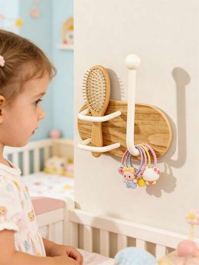 1 pieza Gancho vintage sin costuras para montar en la pared, estantería de almacenamiento multifuncional sin taladro para accesorios y corbatas de bebé, gancho organizador de baño, regalo de Pascua