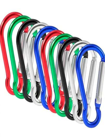 2pcs/10pcs/20pcs Aluminum Alloy Keychain, Car Key Spring Clip Hook, Suitable For Key Holder, 10pcs Tow Rope Clip Set