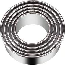 Round Stainless Steel DIY Cookie Cutter, Donut Cookie Fondant Mold, Fruit Cutting Mold, Cake Mold, Dumpling Wrapper Cutting Mold, Kitchen Baking Tool Set - View 12