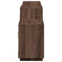 vidaXL Wandregal Dunkle Eiche 129x18x42cm Holzwerkstoff, Schweberegal, schwebendes Regal, Regal, Wandboard, Regal schwebend, Regal hängend - Dunkle Eiche - Übersicht 9