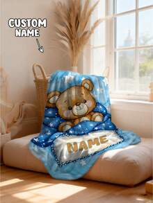 1pc Personalized Custom Blanket, Text Blanket, Wall Hanging, Suitable For Adults, Personalized Blanket, Personalized Throw Blanket, Suitable For Mother's Day, Father's Day, Graduation Ceremony, Personalized Gift, Gender-Neutral - Multicolor - View 4