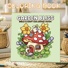 GDTME 1 件，2025 年新设计，7.9*7.9 英寸，24 页，单面印刷，幸福主题成人涂色书，图案精美，线条清晰，适合生日、复活节、父亲节和其他节日礼物，是放松的好方法，母亲节，妈妈的礼物，返校，学校用品 - 彩色 - 查看 11