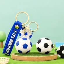 1pc Cartoon Football Keychain Small Pendant World Cup Souvenir Keychain Football Backpack Pendant Small Gift ,New Year's Gift, Valentine's Day Gift, Easter Gift,Stochastic Style(Stochastic Style) - Multicolor - View 3