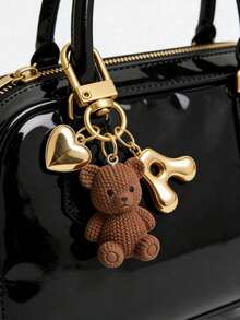 1个字母泰迪熊钥匙扣，金色泡泡字母A-Z钥匙圈，可爱泰迪熊包包挂饰，适合手提包、钱包、背包、旅行包、健身房、学校、配对游戏、日常使用和礼物，是圣诞节、情人节、生日、返校季送给母亲、父亲、毕业生和老师的完美礼物。 - 彩色 - 查看 5