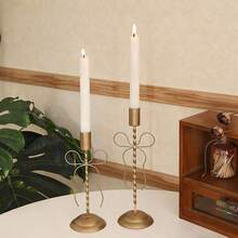 1 buc Suport de lumânare din fier în formă de fluture auriu, Suport elegant pentru lumânări spiralate, Potrivit pentru lumânări tip pilon, Decor pentru masă de sufragerie, Suport de lumânare pentru decor de casă pentru măsuța de cafea și intrare - aur - Vizualizare 2