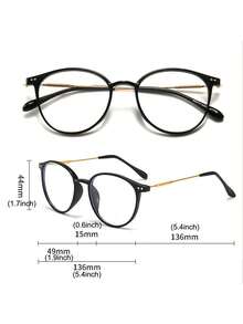 1 st Unisex Ljusrunda Glasögon Klara Glasögon Blå Ljusglasögon Tillbehör - Multifärgad - Visa 9