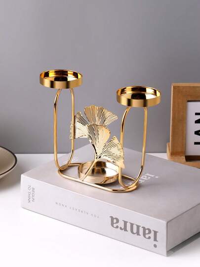 1pc Nordic Style Minimalist Metal Candle Holder, Modern Iron Desktop Candle Holder, Luxury Home Decor, Suitable For Living Room, Dining Room, Coffee Table, Ceremony And Wedding Decoration