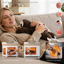 KOWSi Microwavable Heating Pad Narwhal Lion Sloth Golden Retriever Plush - Weighted Stuffed Animal Toy With Tourmaline Beads & Lavender - 1.8 Lb For Long Lasting Cozy Warmth - Includes Gift Box & Greeting Card - Brown Sloth - View 4