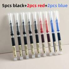 9pcs Quick-Drying Ballpoint Pens, 0.5mm Black/Blue/Red, Suitable For Studying, Writing, Office Use, Back To School Season, Can Be Student Gift (Random Style) - Sets - View 13