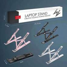 1pc Multi-Color Laptop Stand, N3 Foldable Adjustable Cooling Pad, Portable Desktop Holder For Tablet - Multicolor - View 6