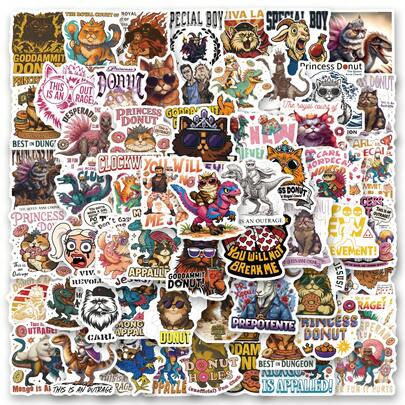 Bộ 105 miếng dán hình Carl trong game Dungeon Crawler chất lượng cao, thích hợp dán lên sổ lưu niệm, nhật ký, laptop, cản xe, ván trượt, bình nước, máy tính, điện thoại. Những miếng dán này sẽ mang lại nhiều niềm vui cho cuộc sống của bạn, là món quà hoàn hảo dành cho người lớn.