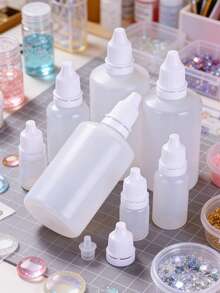 Multi-Size Empty Plastic Squeeze Dropper Bottles Set, Leak-Proof Refillable Containers With Twist Caps, Ideal For Storing Nail Art Liquid, Ink, Essential Oils, Glue & Cosmetics, Suitable For Nail Technicians, Crafters, DIY Enthusiasts & Beauty Lovers, Perfect For Salons, Home Use, Travel & Craft Projects, PE Material, Versatile As Refillable Bottles, Dropper Containers & Travel Cosmetic Organizers - Multicolor - View 2