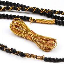 1/2pcs 5m Long Metallic Braided Hair Extensions, Stretchable Braiding Rope Decorative Accessories, Headpiece, Head Jewelry, Head Chain - Multicolor - View 8