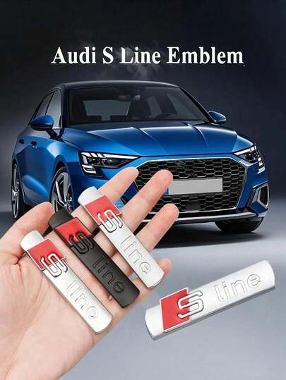 A Cool, Metallic -Plated Black Car Emblem, The S Line Badge, Suitable For Audi A3, A4, A5, A6, A7, Q2, Q5, Q7, Q3, TT, And S Line Models. An Essential Car Emblem Accessory, Stylish And Eye-Catching, Increasing Your Chances Of Turning Heads.