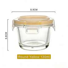 130ml Round Airtight Glass Food Storage Container With Snap Lock Lid, Leakproof & For Snacks, Food & Meal Prep - Multicolor - View 7