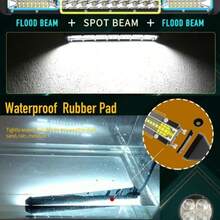 Barra de Luz LED 78W 11" Alta Potencia 6250LM, Spot + Flood, IP67 Resistente al Agua para SUV, Camión y Vehículos 4x4 - A - Ver 8