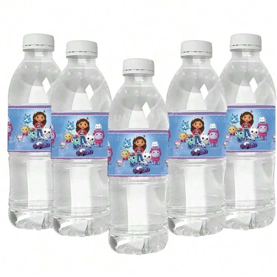 10张水瓶标签，防水卡通可爱猫咪贴纸，儿童玩具礼品 - 彩色 - 查看 1